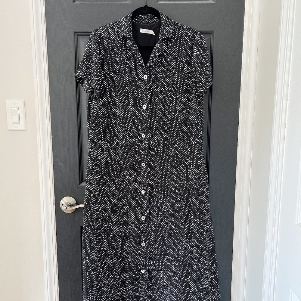 Polka Dot Button Down Midi Dress